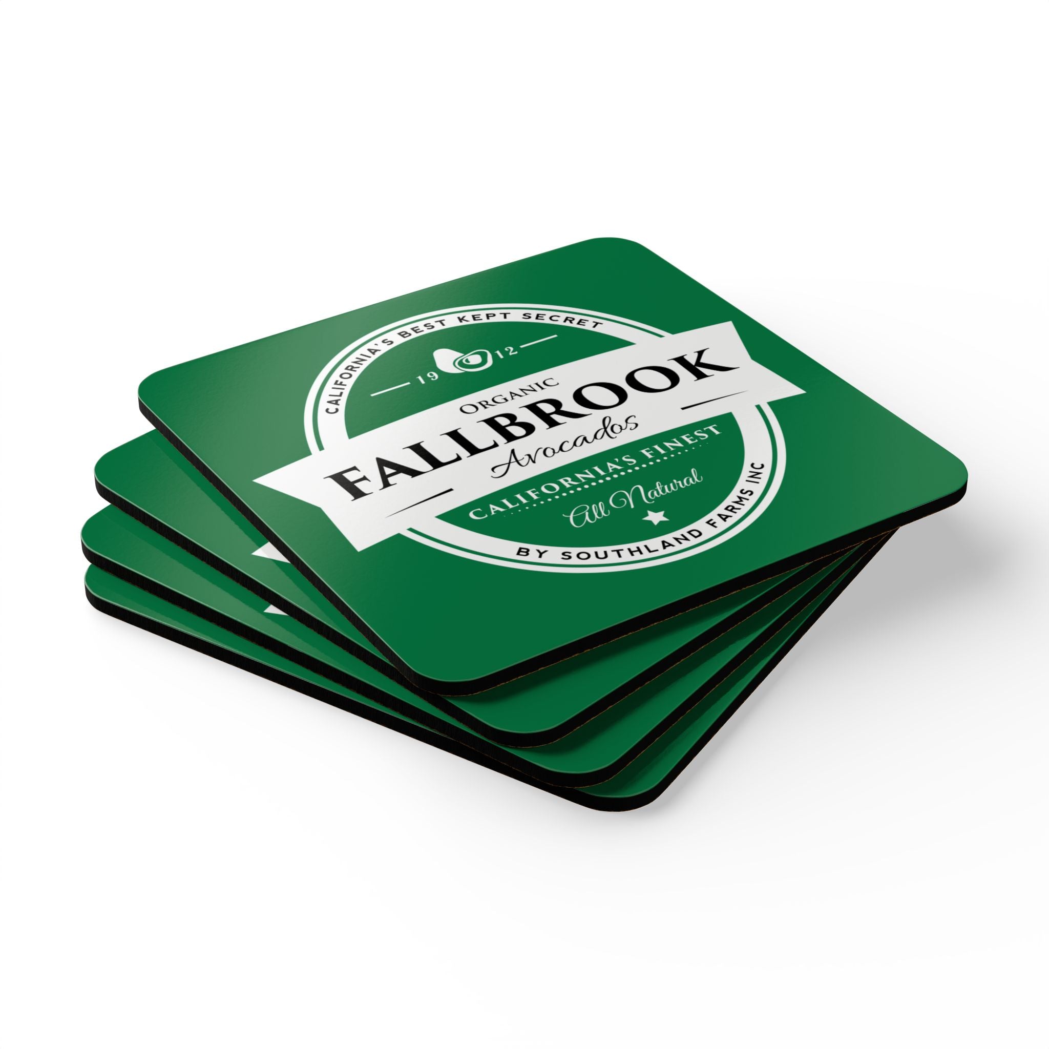 Fallbrook Logo Corkwood Coaster Set – FALLBROOK Avocados